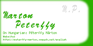 marton peterffy business card